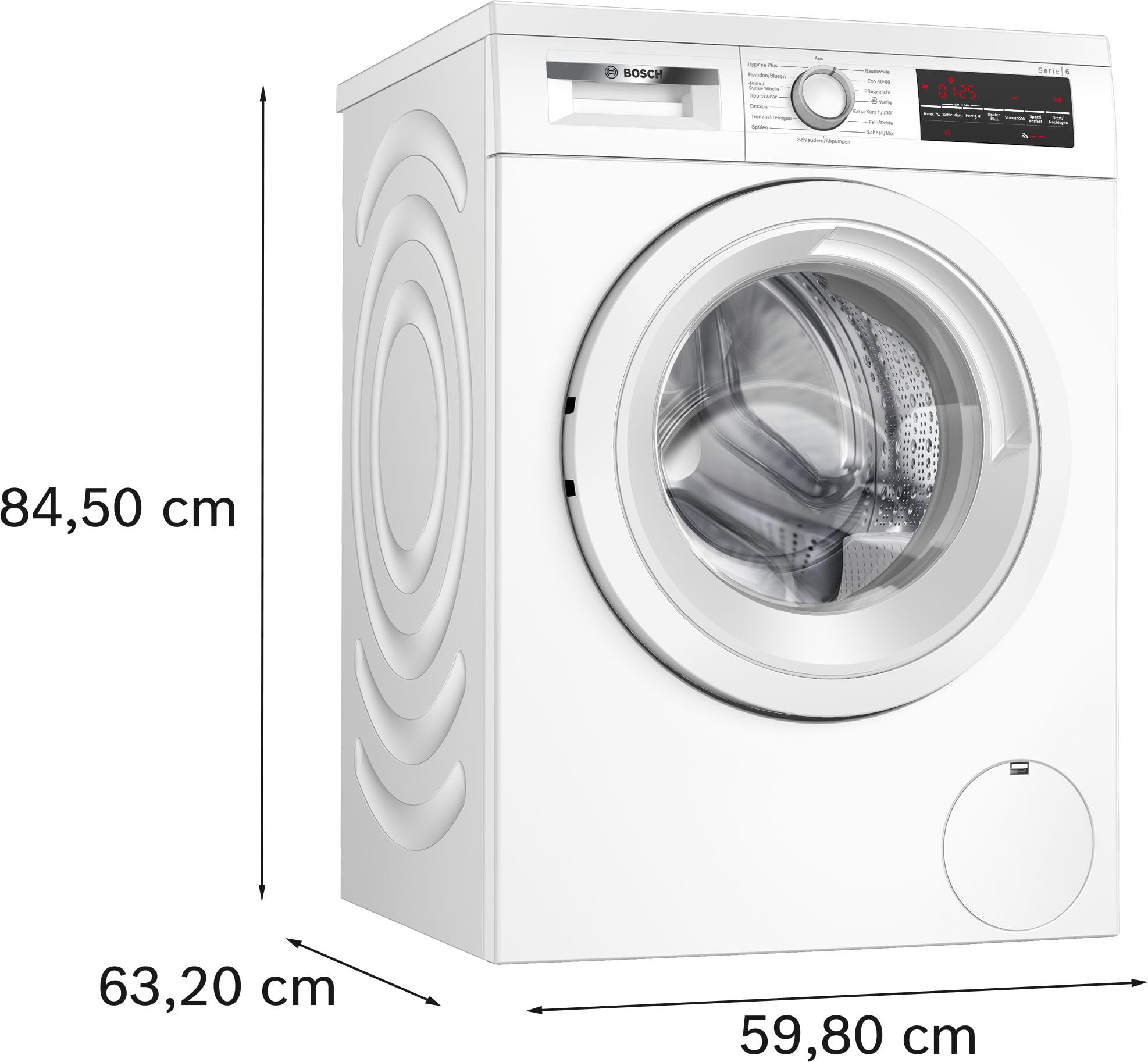 Bosch WUU28T22, Serie 6, Frontlader Waschmaschine, 9 kg, 1400 UpM, Unterbaufähig, SpeedPerfect, Maximale Energie- und Wasserersparnis, Nachlegefunktion, besonders hygienisch, AquaStop