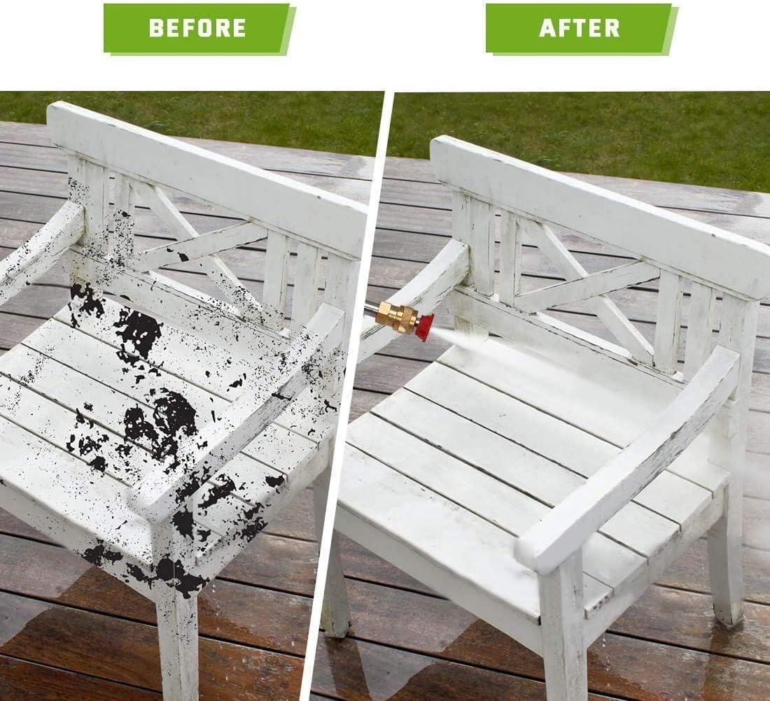 Get Special Price Homdox Pressure Washer 1.72 GPM Power Washer 1500W Electric Pressure Washer with 5 Nozzles,Hose Reel for Cars,Porch,Furniture,Side,Patio (Green)