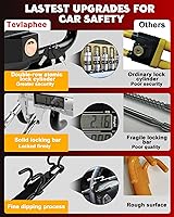 Vista 3 de Tevlaphee Bloqueo de Volante Antirrobo Dispositivo para Automóvil de Servicio Pesado Cerradura de Seguridad para Automóvil Dispositivos de Bloqueo