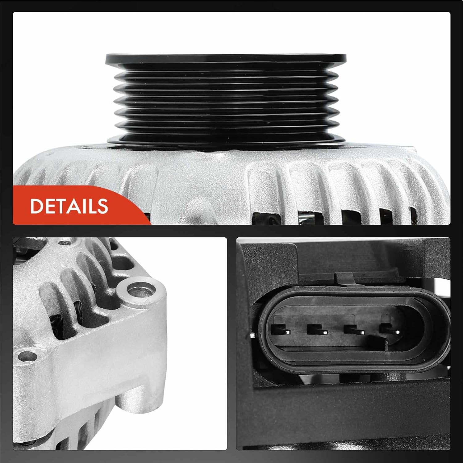 A-Premium Alternator Compatible with Chevrolet S10 Blazer 94, S10 94-95, Blazer & GMC Jimmy, Sonoma & Oldsmobile Bravada, 100Amp 12V Clockwise 6-Groove Pulley, Replace# 10463406, 10463632, 10479881