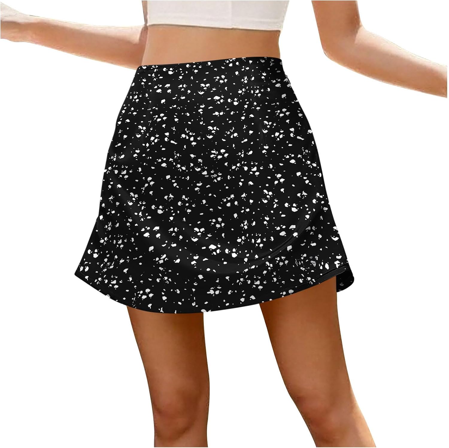 Women's Satin Silky Mini Skirt Plus Size Elastic High Waist A Line Print Skirts Party Summer Spring Casual Clothes