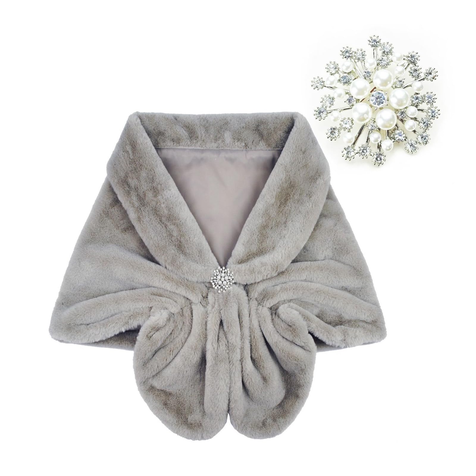 Plush Shawl Suit Neckerchief Shawl Plush Wrap Elegant Bridal Shawl for Bride and Bridesmaid