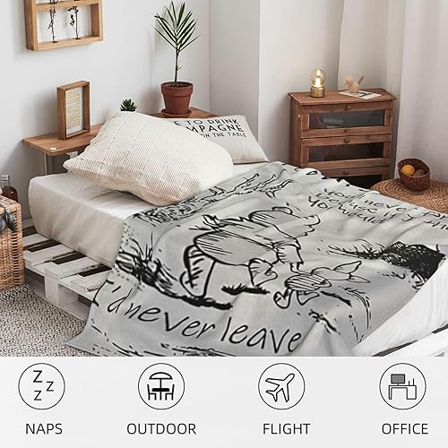 Miniatura 4 de Manta Sherpa bordada de oso de dibujos animados, suave forro polar coral, manta para niños, manta de felpa cálida para ropa de cama unisex infantil