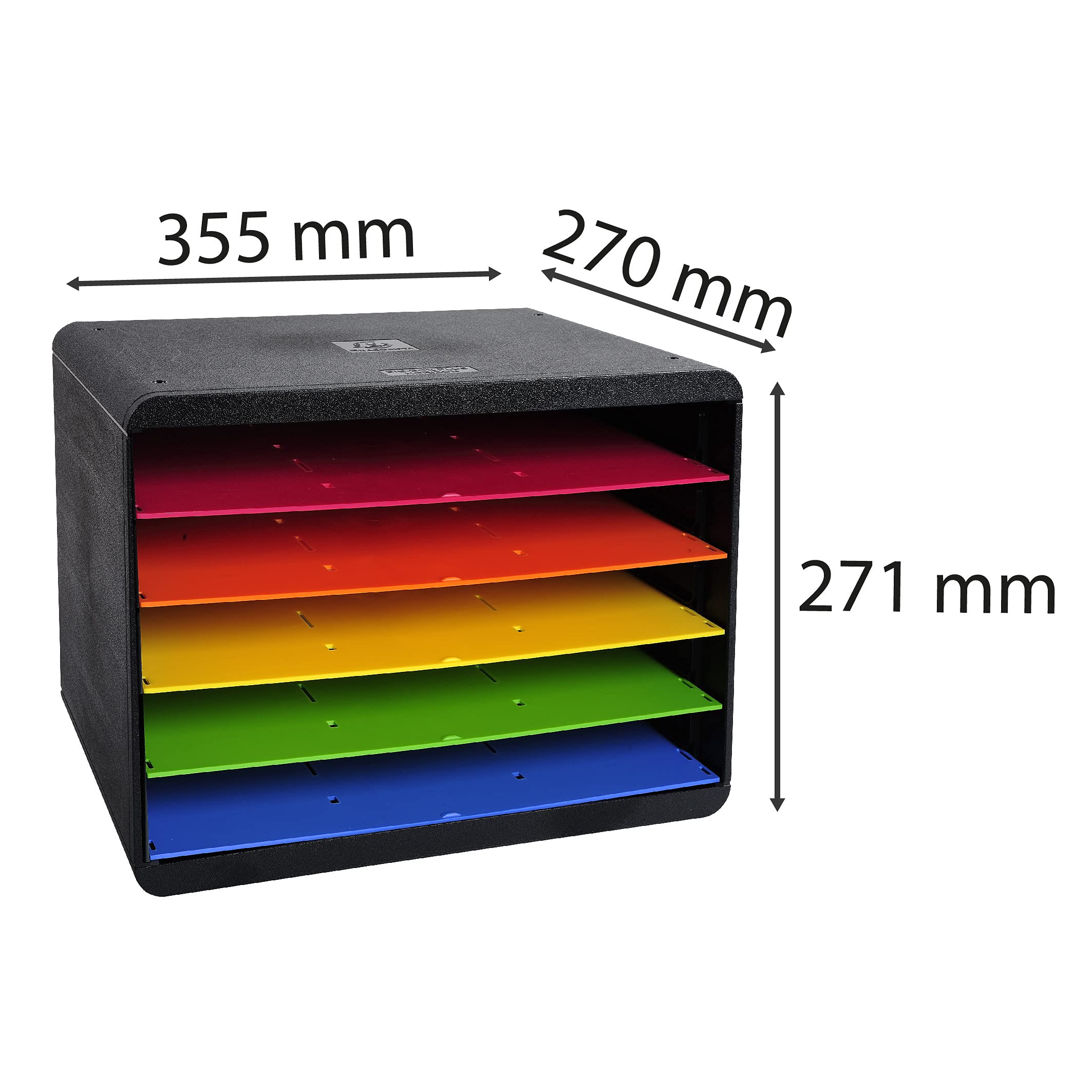 Exacompta 315714D - Clasificador individual para documentos A4 + - 270x355x271 mm - HORIZON - Negro/multicolor