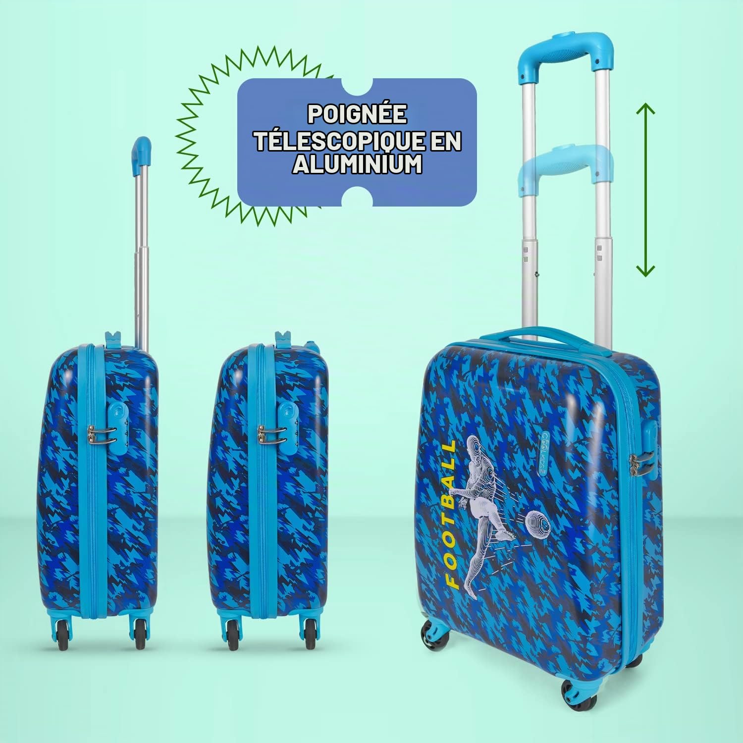 PERLETTI Valise Trolley Enfant Panda Licorne - Bagage à Main Rigide Fils Fillette - Trolley Cabine Avion Ryanair Easyjet Air France 49x34x21 cm - Bagage Weekend 4 roulettes Pivotantes