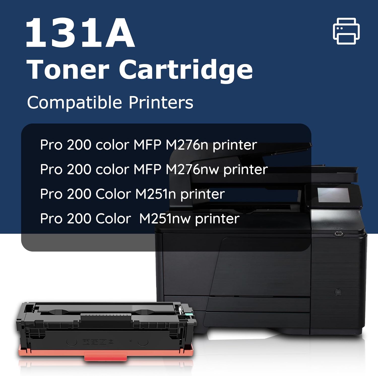 131A Toner Cartridge 4 Pack Replacement for HP 131A CF210A CF211A CF212A CF213A for Pro 200 Color MFP M276nw M251nw M251n M276n Printer (with Chip)