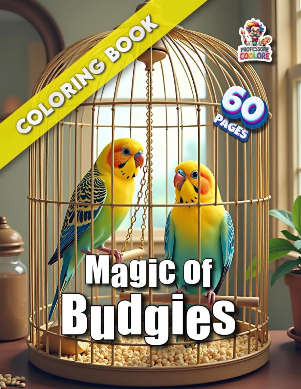 Magic of Budgies Coloring Book: 60 Pages Full of Enchanting Budgerigars for Coloring and Relaxation (Professore Coolore Mal- und Unterhaltungsbücher)