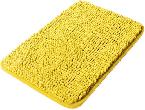 Miniatura 128 de Yeaban Alfombras de baño gris oscuro – Gruesas alfombras de baño de chenilla | Alfombras de baño absorbentes y lavables antideslizantes, alfombras
