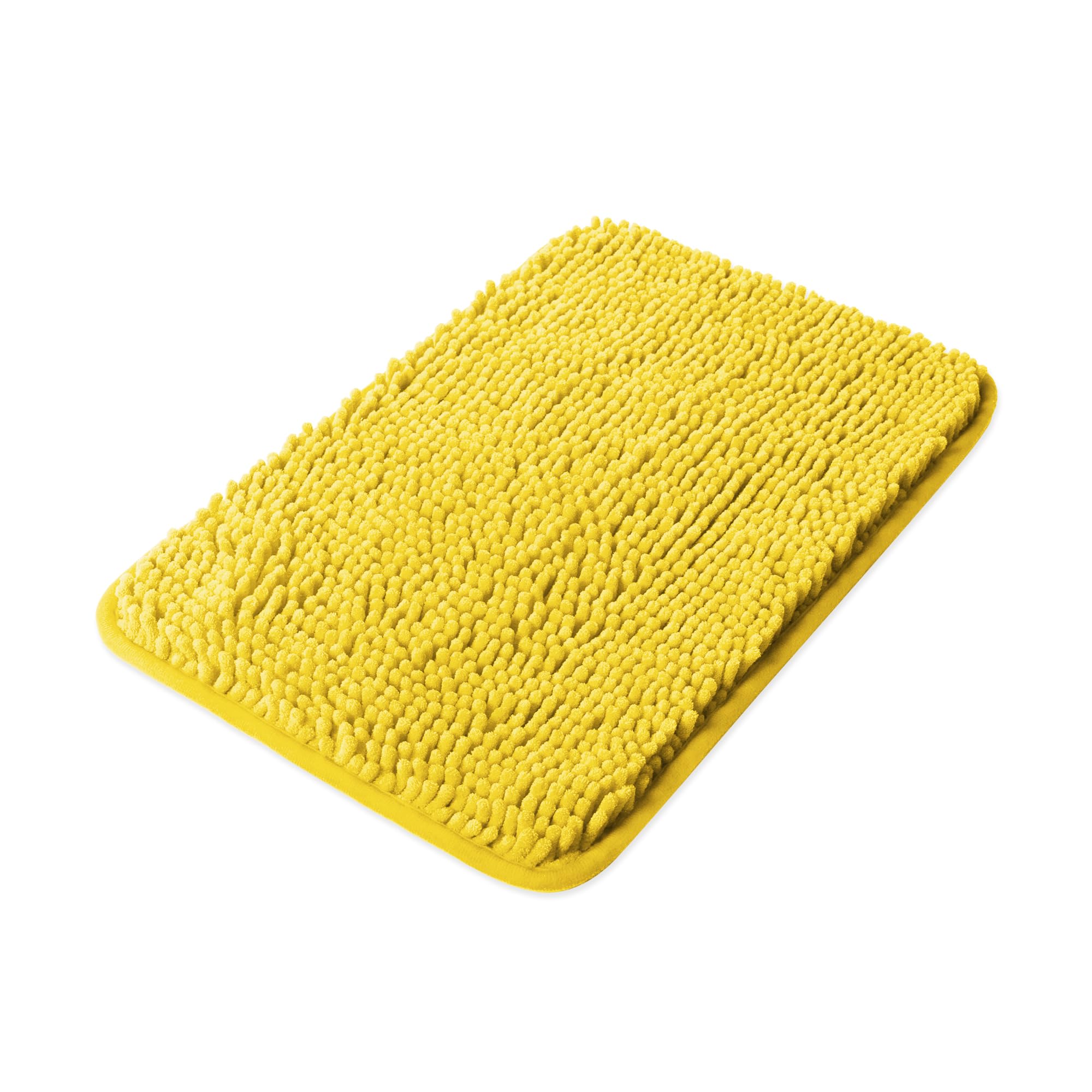 Yeaban Small Bathroom Rugs 12"x18" – Thick Chenille Bath Mats | Absorbent and Washable Bath Rug Non-Slip, Plush and Soft Rugs for Bathroom, Shower, Sink(Yellow)