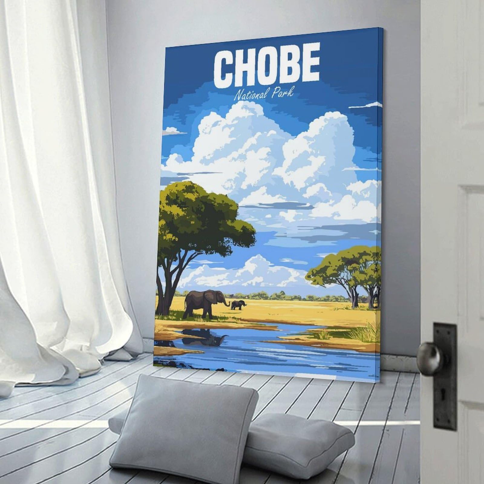 Junmoney Chobe National Park Room Decor Wall Art, 20x30inch(50x75cm), for Hallway, Lounge Or Guest Room, Gift Idea for Housewarming And Birthdays
