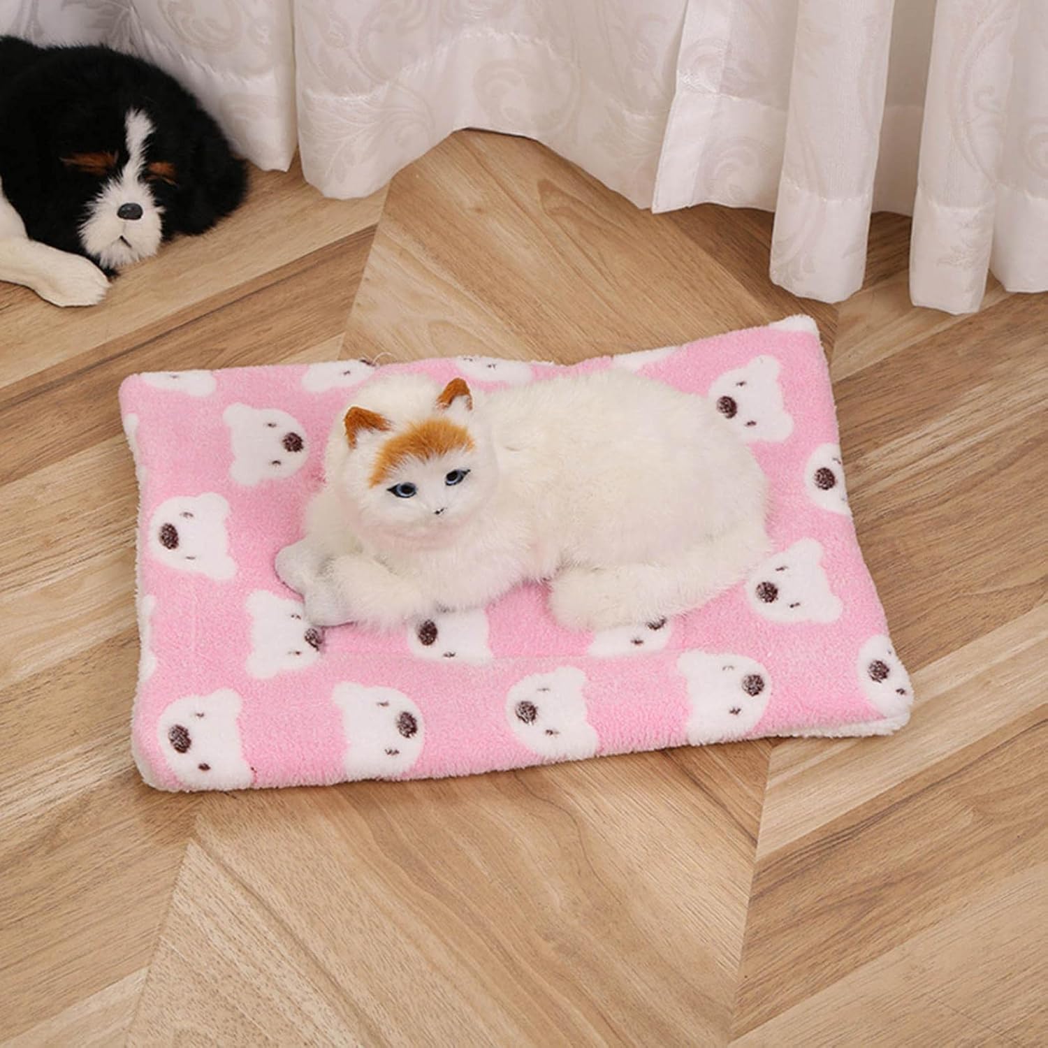 review Flannel Pet Mat Blanket, Pet Dog Cat Soft Autumn and Winter Warm Mat Bed Puppy Cushion House Lattice Squarea