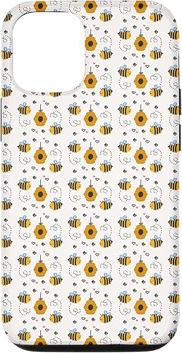 Miniatura 4 de Funda para iPhone 13 Pro Max con diseño de abeja y peine de miel para mujeres y niñas