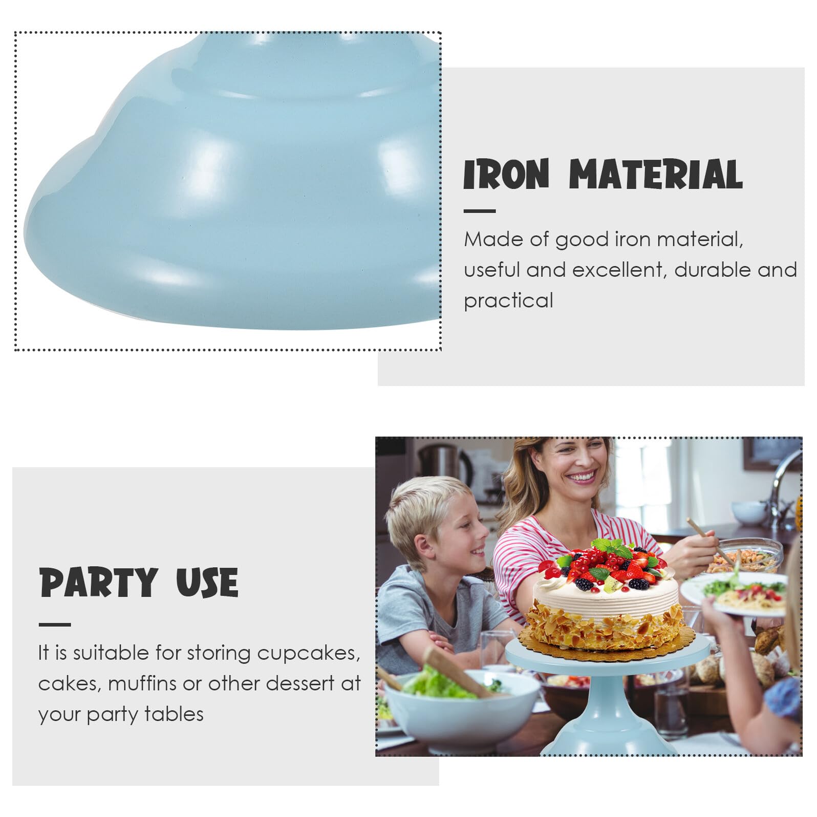 Alzata Per Torta Da Tavolo Azzurro Supporto Per Dessert Per Matrimoni Compleanni E Uso Domestico Espositore Portatorte Elegante E Riutilizzabile