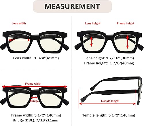 Miniatura 6 de Eyekepper Gafas de lectura de diseño para mujeres con bloqueo de luz azul lectores de computadora con bisagras de resorte - rojo +1.50