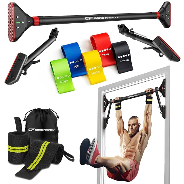 Pull Up Bar for doorway With Resistance Bands No Screw Installation Chin Up Bar for Upper Body Workout
