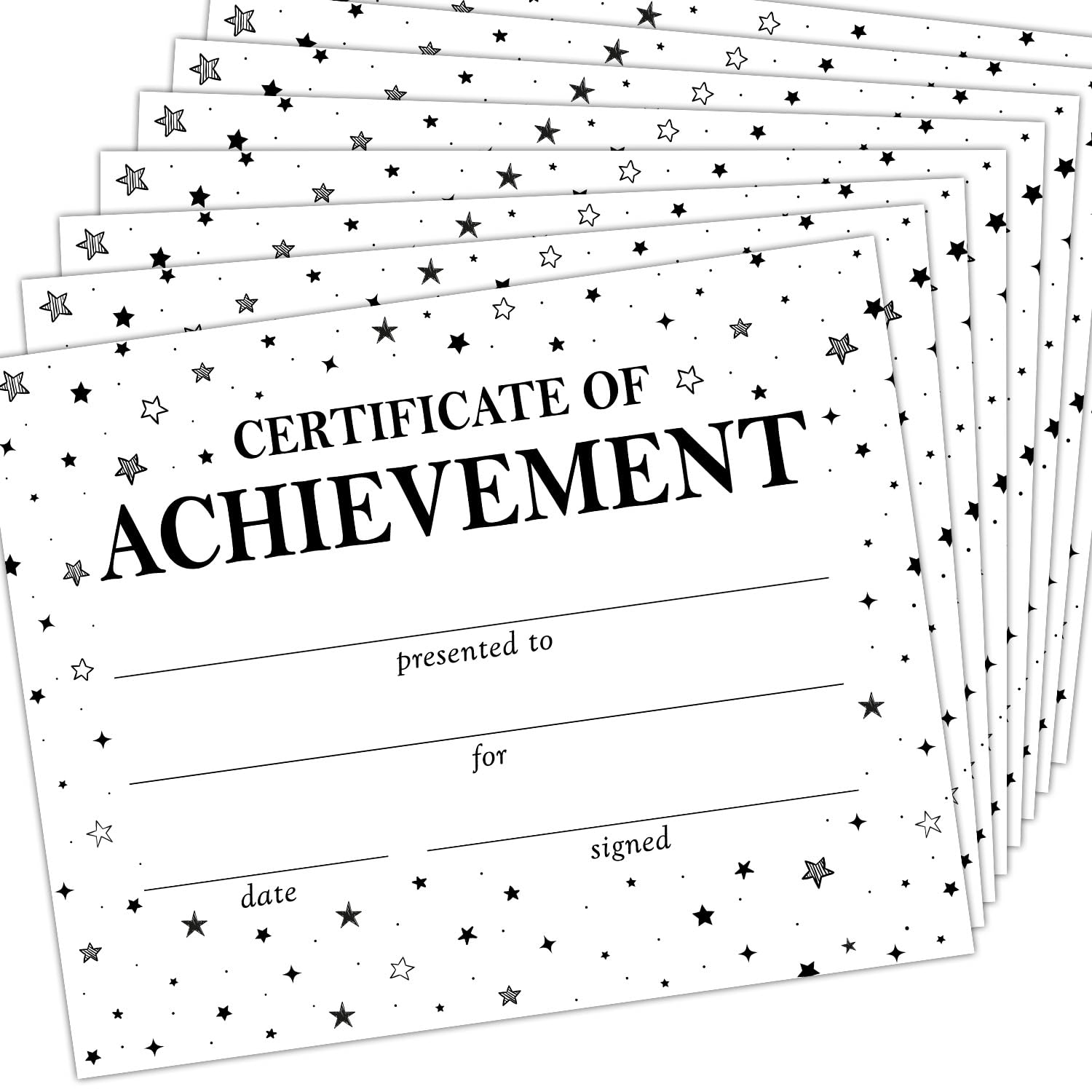 Stars Award Certificates for Kids, 25 Certificate of Achievement Awards for Students, School Graduation Ceremony, Preschool & Kindergarten Graduation