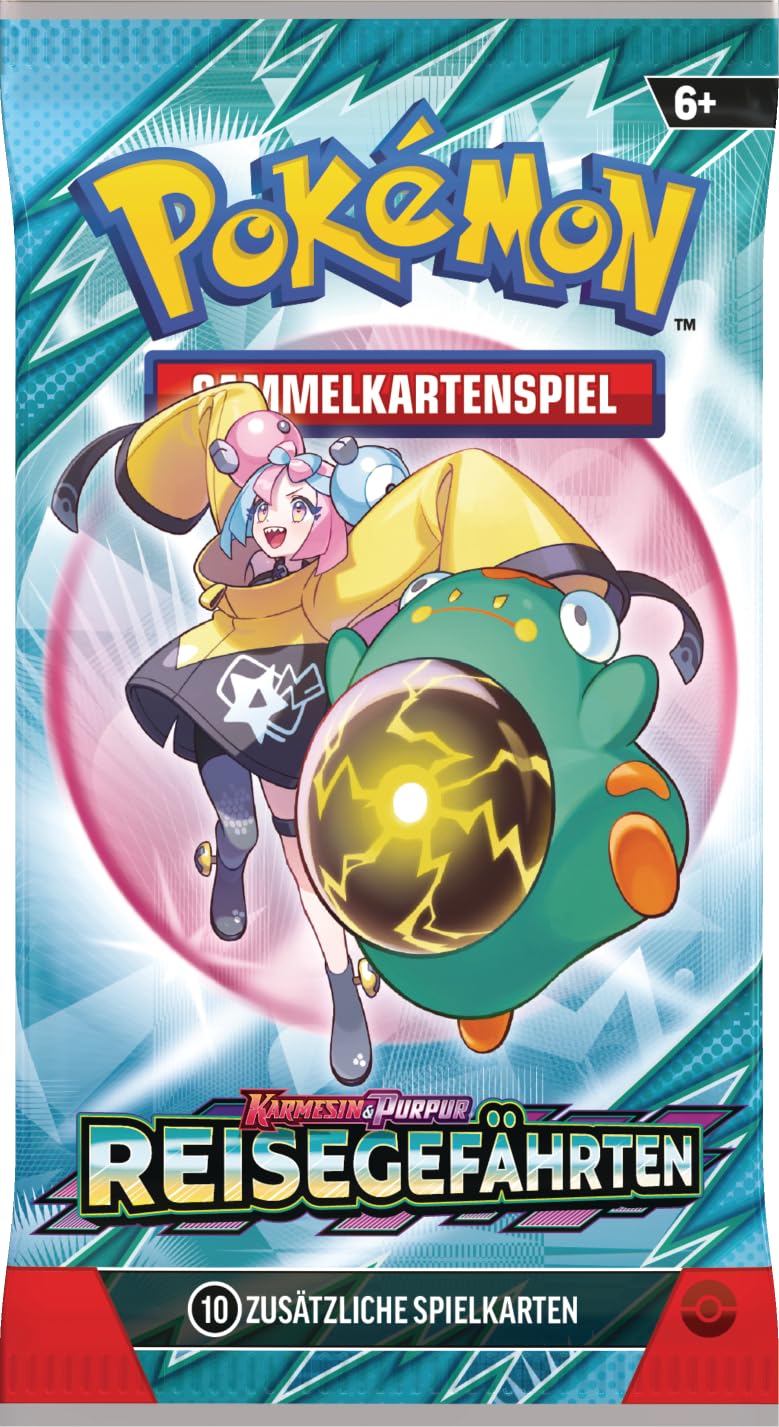 Pokémon-Sammelkartenspiel: Boosterpack-Display Karmesin & Purpur – Reisegefährten (enthält 18 Boosterpacks)