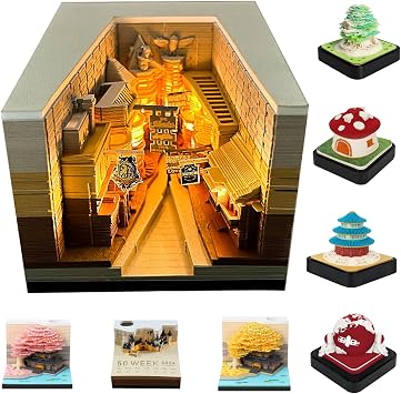 2026 3D Calendar,Led Time Piece Calendar,Creative Desk Calendar Diy Notes Notepad,Paper Carving Sticky Calendar1,Craft Desktop Decoration Sculpture Gift,School,Home,Office Alley