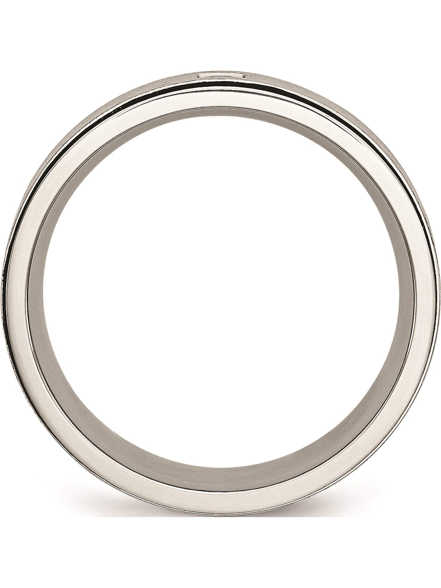 Chisel Stainless Steel Brushed/Polished Black IP-Plated with Cz Ring (Width=9)