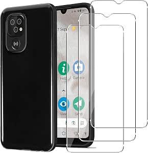KUSINHOKA Cover per Doro 8100 4G/8100 Plus + [3 Pezzi] Pellicola Vetro Temperato, Morbido Silicone [Antiurto] Custodia, Leggero [Anti-Graffio] TPU Trasparente Protettiva Custodia
