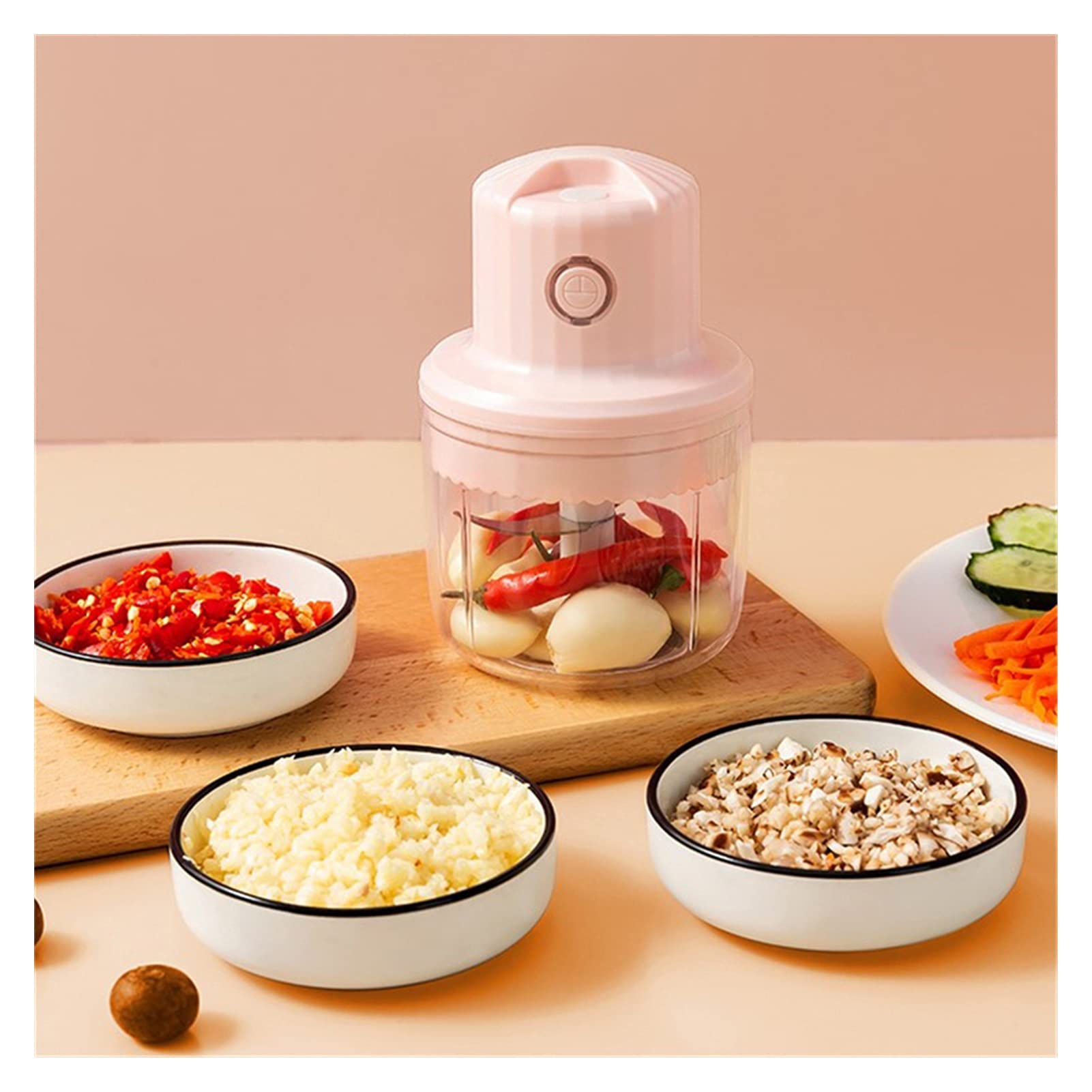 Ręczna maszynka do mięsa Elektryczny młynek do mięsa, 25 0ML. Elektryczny kruszarka do żywności, Wireless Kitchen Food Chopper Do mięsa mielonego (Color : 250ML Green)