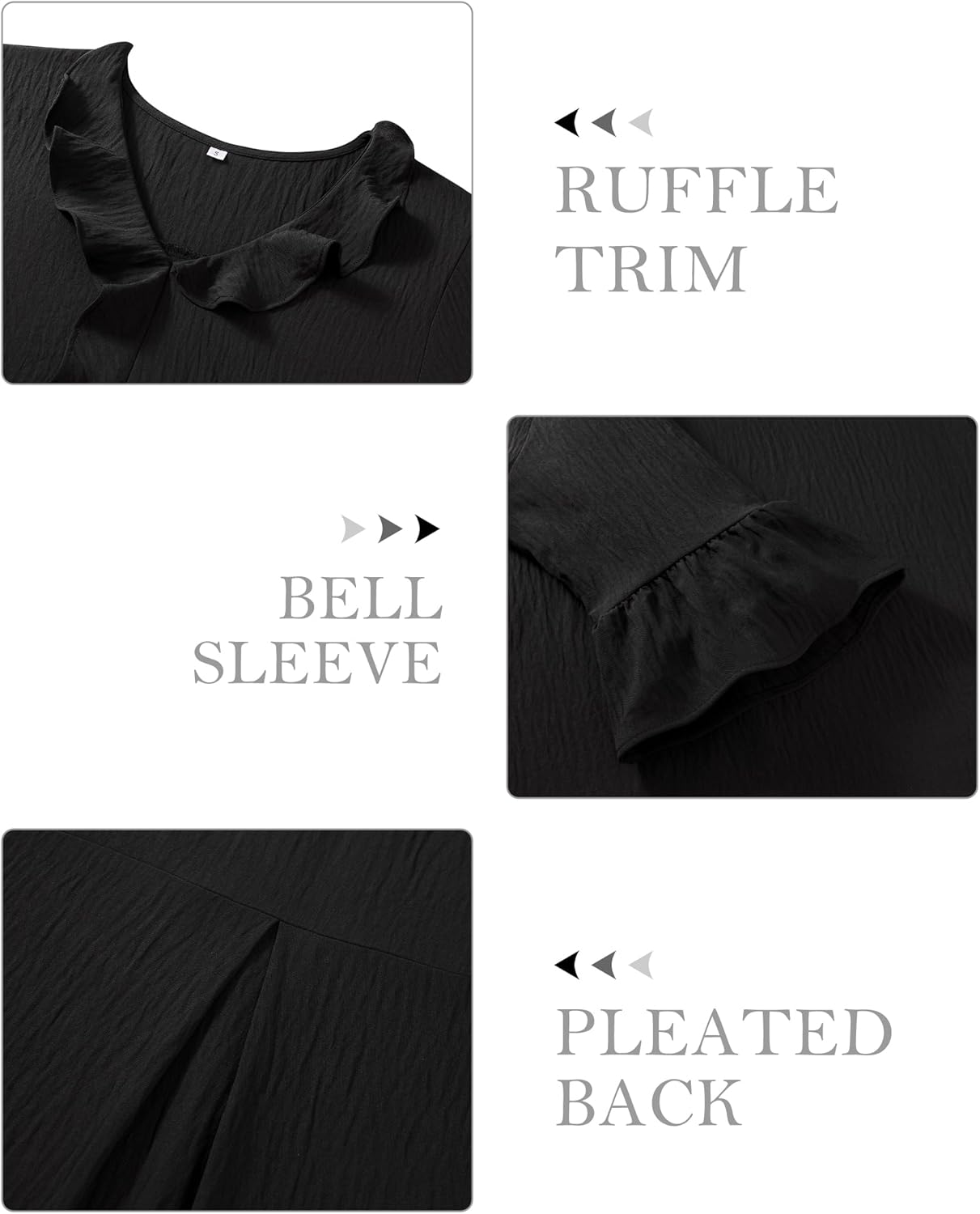 siliteelon Womens Blouses Dressy Casual 3/4 Sleeve Ruffle Bell Top Ladies Business Formal Work Shirt Spring Trendy 2026 - Image 4