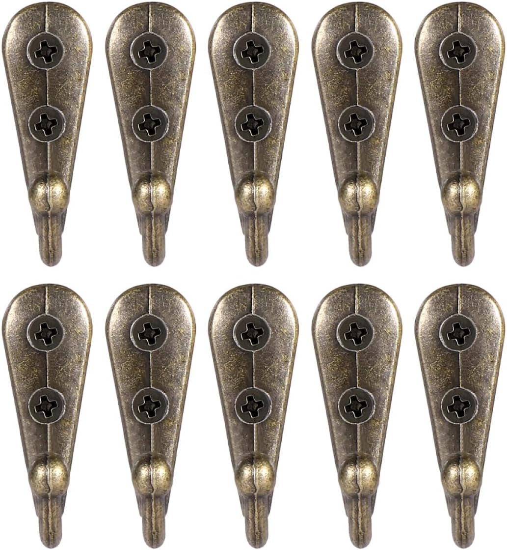 30pcs Vintage Bronze Iron Coat Hooks Wall-Mounted Decorative Clothes Hat Hangers with Screws for Entryway Bathroom Kitchen Storage