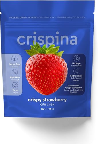 Crispina Daily Dondurularak Kurutulmu   t r  ilek 15g -  eker  lavesiz Freeze Dried Meyve Kurusu
