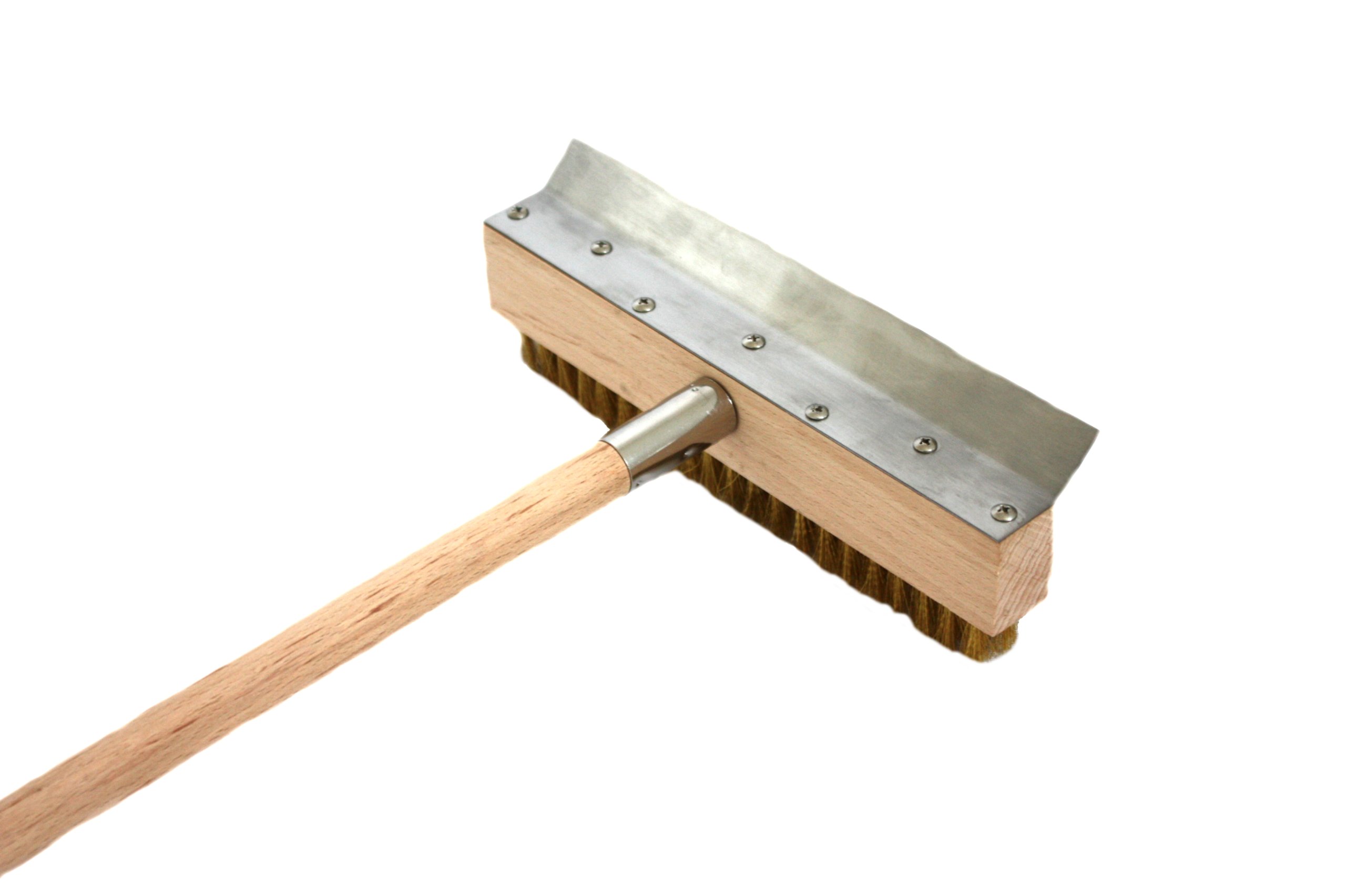 Pizzaofenschaber m. Bürste + besonders stabile Pizzaschaufel Edelstahl Ø 30 cm 150 cm