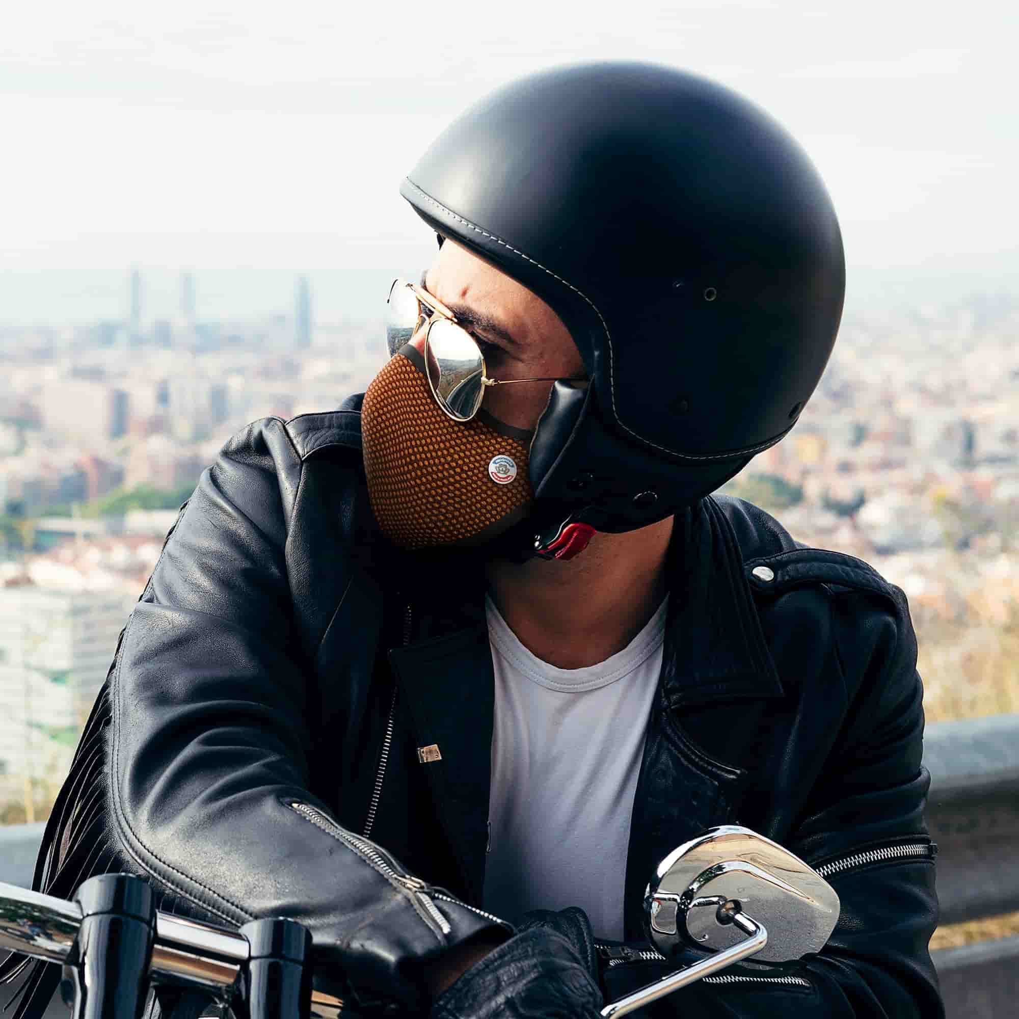 FROGMASK - Mascarilla antipolución, antipolen y antipolvo - Ciclismo - Motociclismo - Unisex - Lavable - Reutilizable - Azul - + 1 filtro FFP2 - Fabricada en Francia