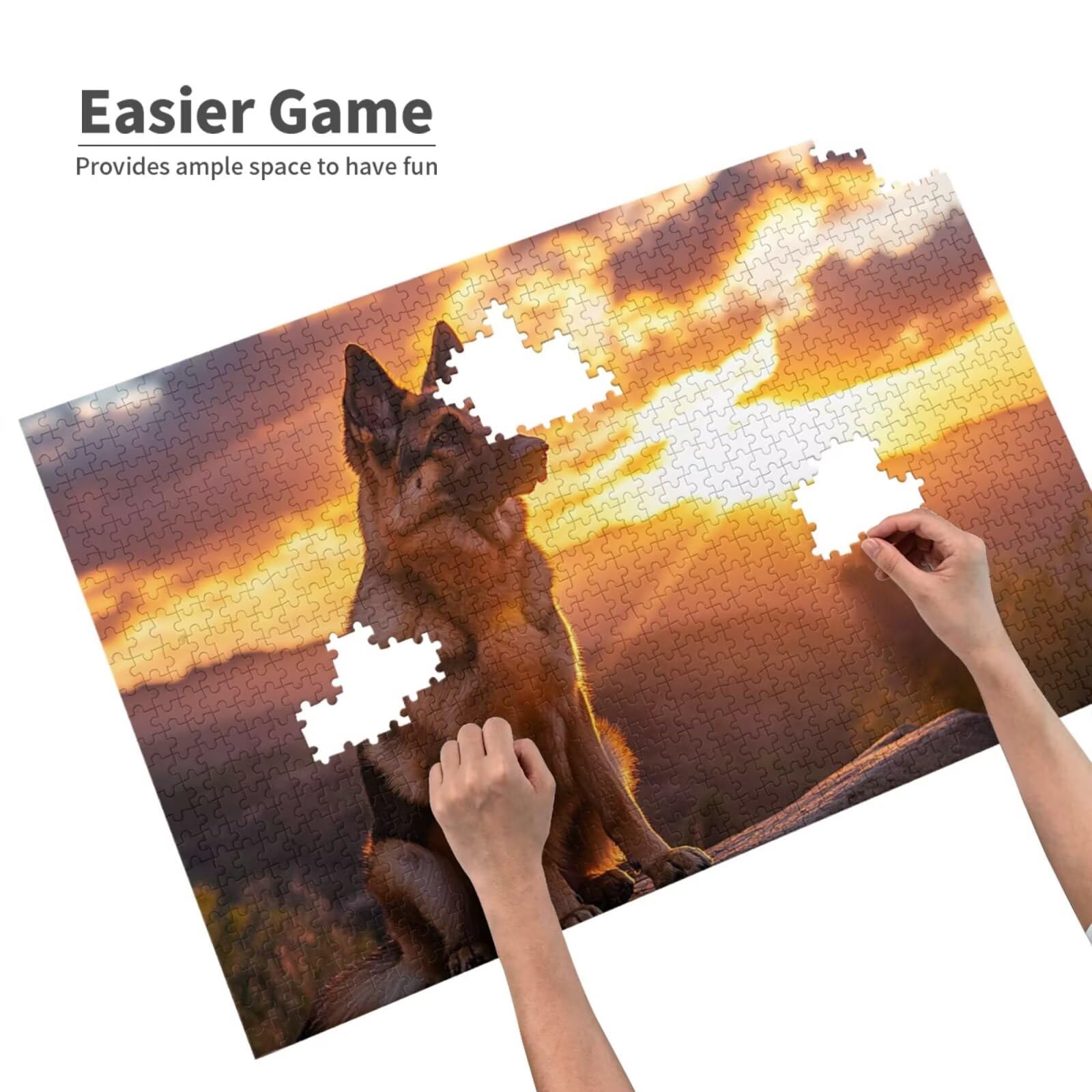 Puzzle Für Erwachsene 500 Teile – Niedlicher Beagle-Hund Im Sonnenaufgang, Holz-Puzzle Als Geschenk