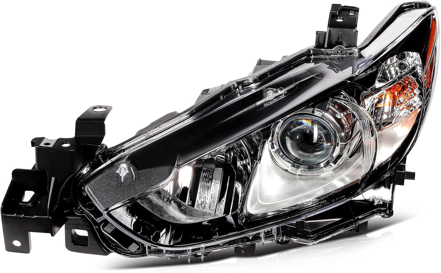 Driver Side and Passenger Side Headlight Assembly fit for 2014-2017 For Mazda 6 Sedan 4-Door Black Housing Amber Reflector Clear Lens Headlights Assembly Pair Replacement GMP2510L0 MA2518160