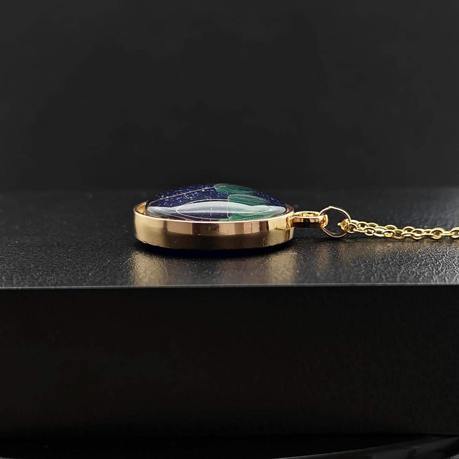 Dandelion with 3 Wishs Make a Wish Real Flowers Starry Pendant 18k Gold Plated Necklace for Women Handmade - Image 4