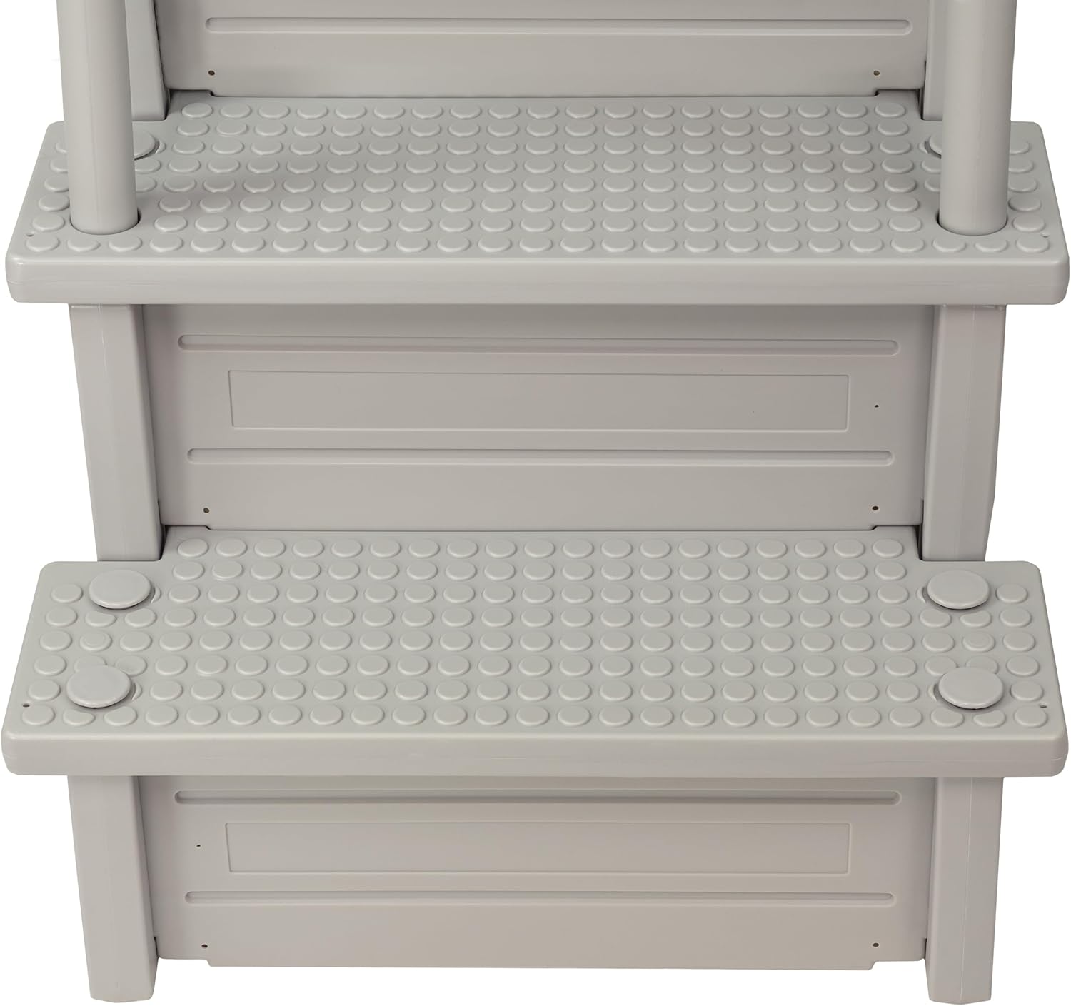 Aqua Select Anti-Slip in-Pool Steps | Cloud Grey/Grey Steps | for Above Ground Swimming Pools | Can Mount to Decks 48" to 54" H | Safety Stairs Capacity Up to 350 lbs