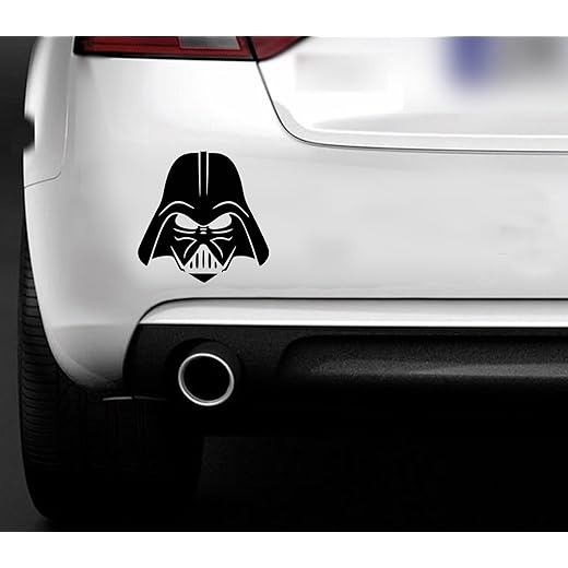 Mr Wheel Trims Vinyl-Auflkleber Star Wars "Darth Vader" für Auto, Van, Wand, Fenster, Möbel, Laptop, Schwarz