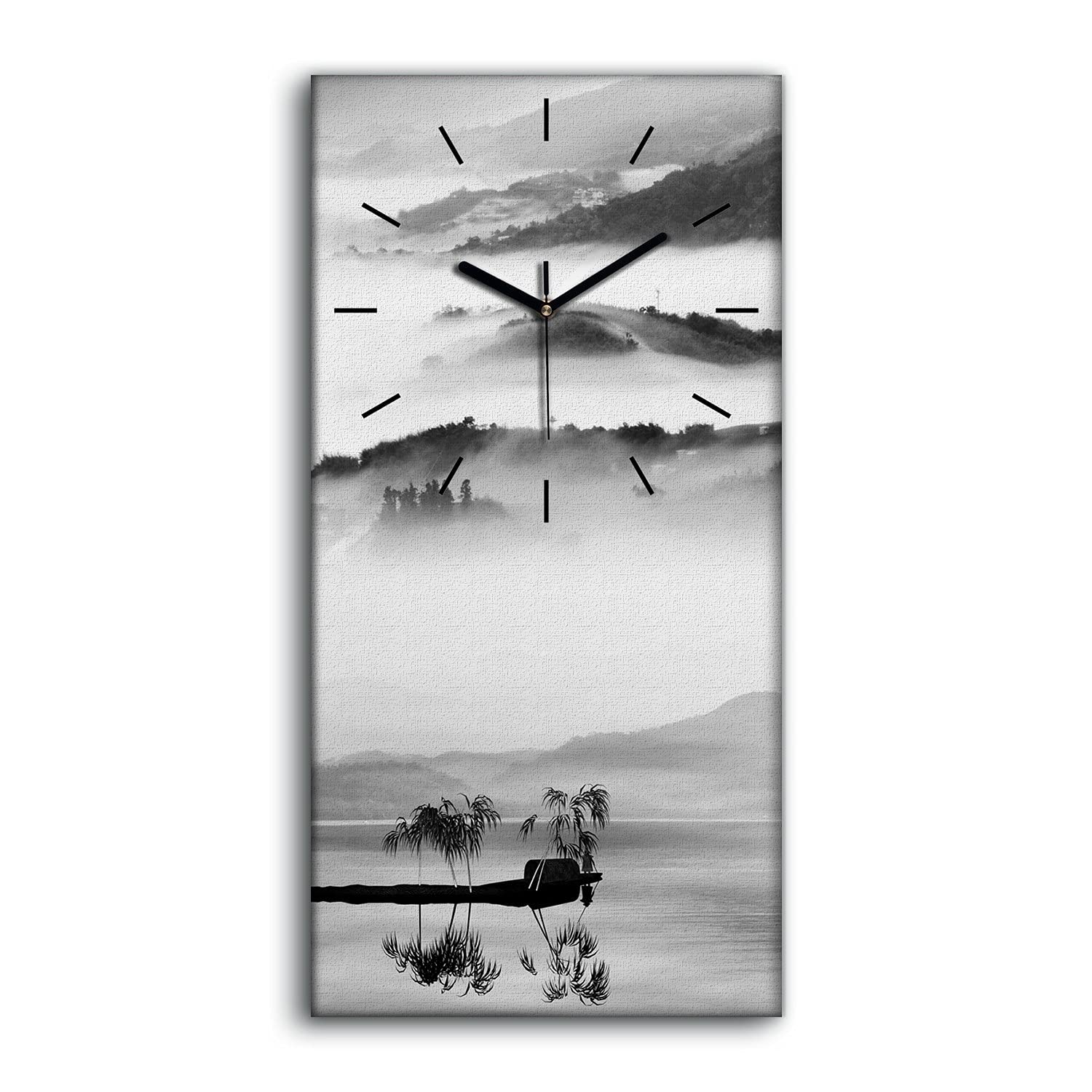 Horloge sur Toile Salon et Chambre Décoration Murale Pont de Brouillard