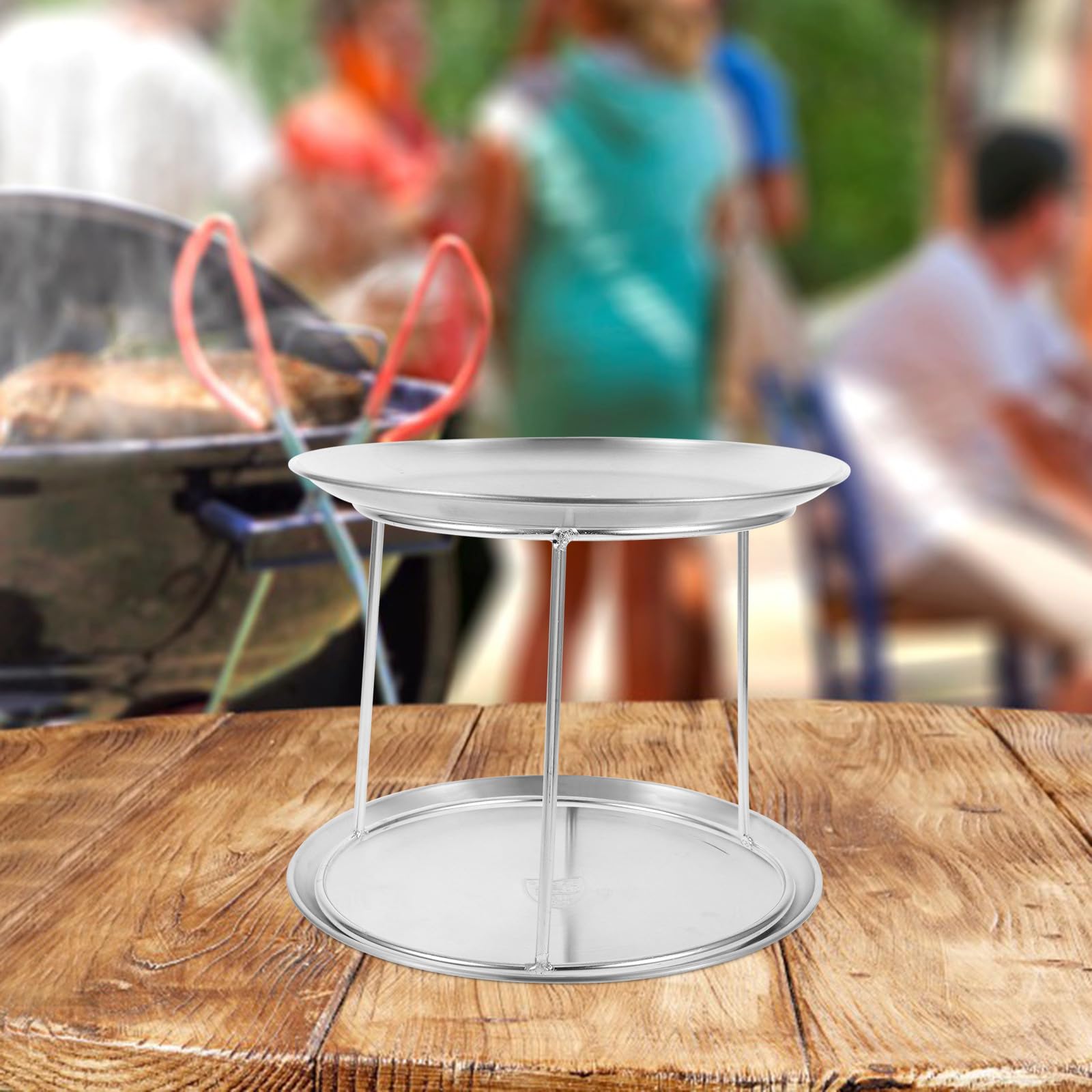 PRETYZOOM Set da 3 Portavassoi Multifunzione in Acciaio Inox per Frutti di Mare e Snack, Doppio Strato, per Uso in Ristoranti e Presentazioni di Buffet