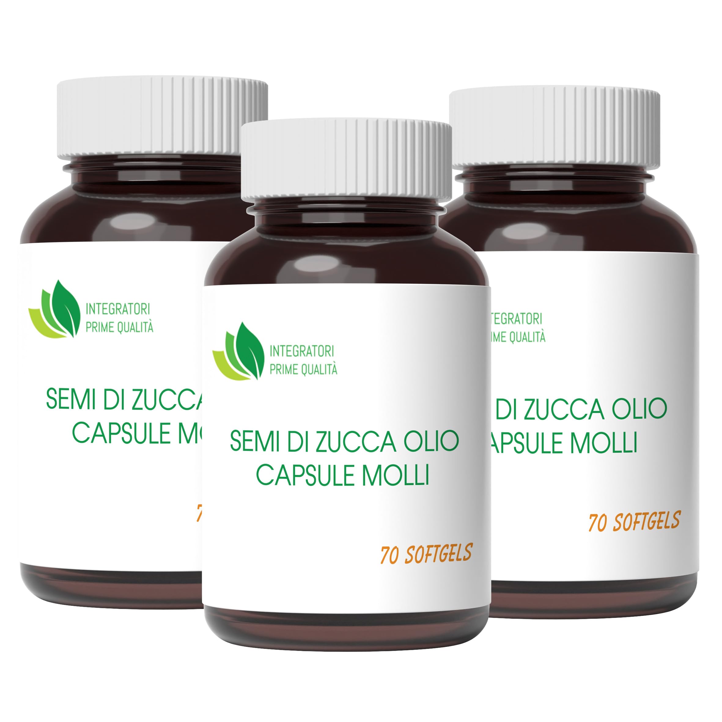 Semi di Zucca Olio Capsule Molli - 210 Softgels - Acido Linoleico Acido Oleico Omega 3-6-9 da Olio Spremuto a Freddo - 1 Perla al dì