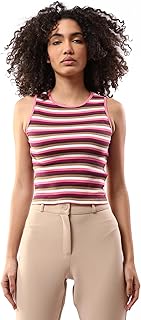 Ravin Womens Striped Sleeveless Slip On Summer Tank Top Modern
