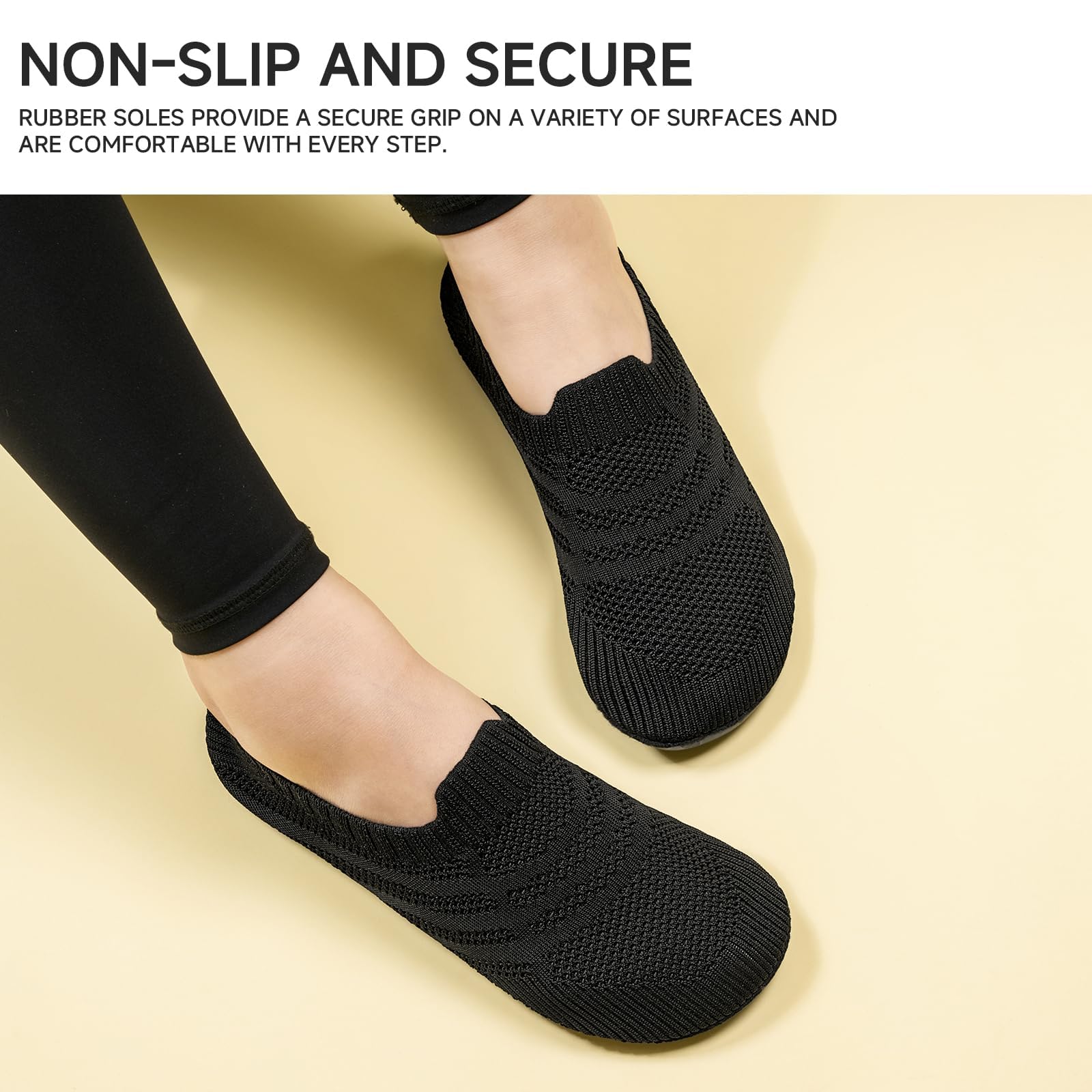 KOWAYI Pantoufles Pieds Nus pour Femme et Homme - Chaussons antidérapants fermés pour la maisonU