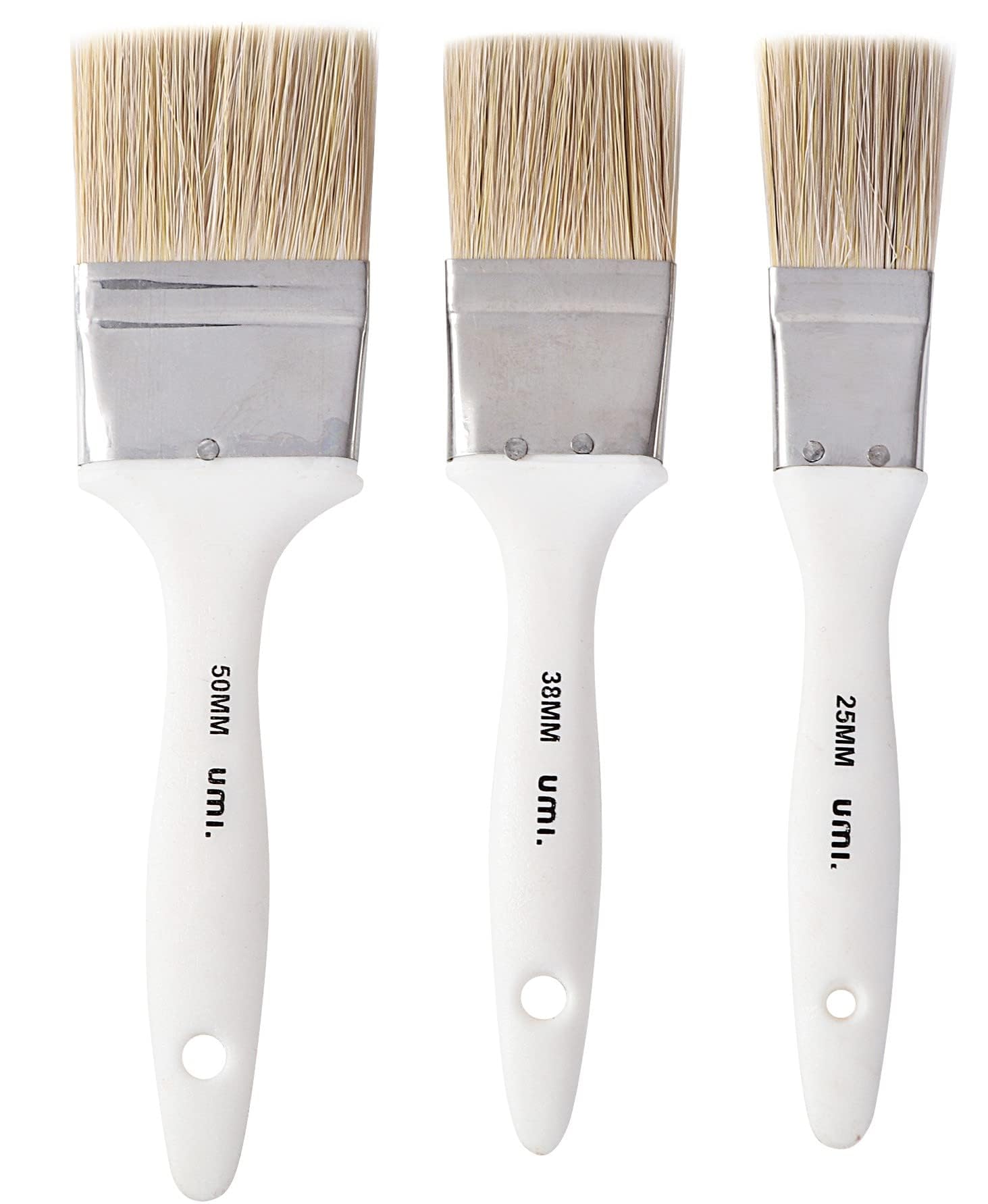 Amazon Brand – Umi Hard White Hair Flat Paint Brush Set of 1 Inch, 1.5 Inch and 2 Inch for Oil and Acrylic Color Painting (B0CW5LWLJ2) Amazon Price History, Amazon Price Tracker