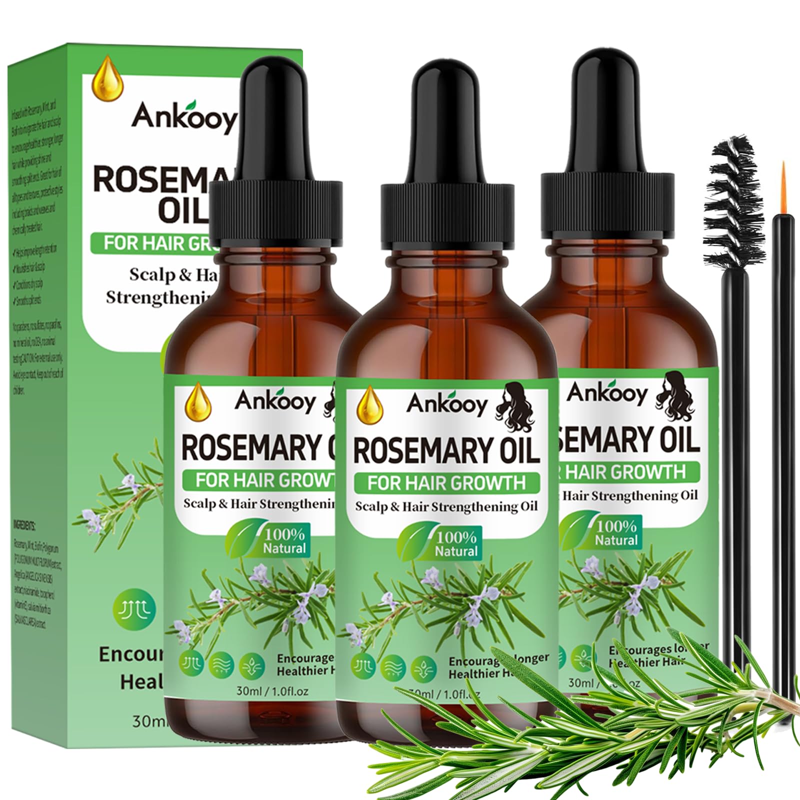 ANKOOY 3 Pack Rosemary Oil - hair treatment oils | Mubboo
