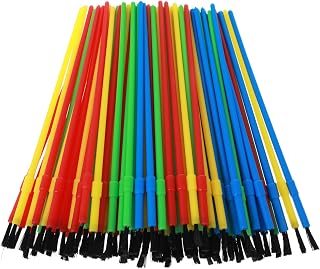 100 Pieces Paint Brushes, Plastic Paint Brushes Craft Art Paint Brushes Water Color Paint Brushes Colorful Detail Painting Kit for Watercolor Painting School Party Classroom Art Supplies