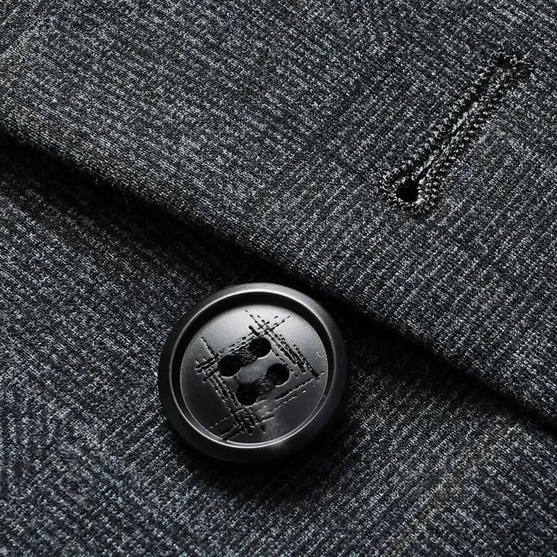 Men's Korean Style Plaid Slim Fit Autumn Wedding Business Casual Suit Jacket for Middle Aged Men4