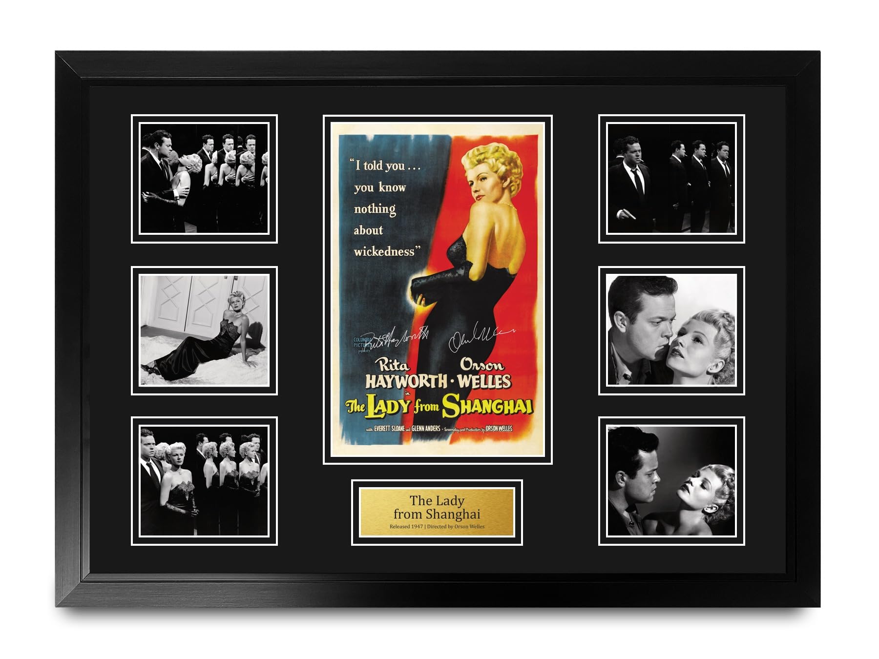 HWC Trading The Lady from Shanghai Podpisany Plakat Filmowy A2 w Ramie