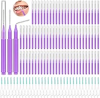 Vista 8 de 300 piezas cepillos interdentales para aparatos dentales, cepillo de 6 tamaños suave y flexible para limpieza, cepillo dental de palillo de dientes