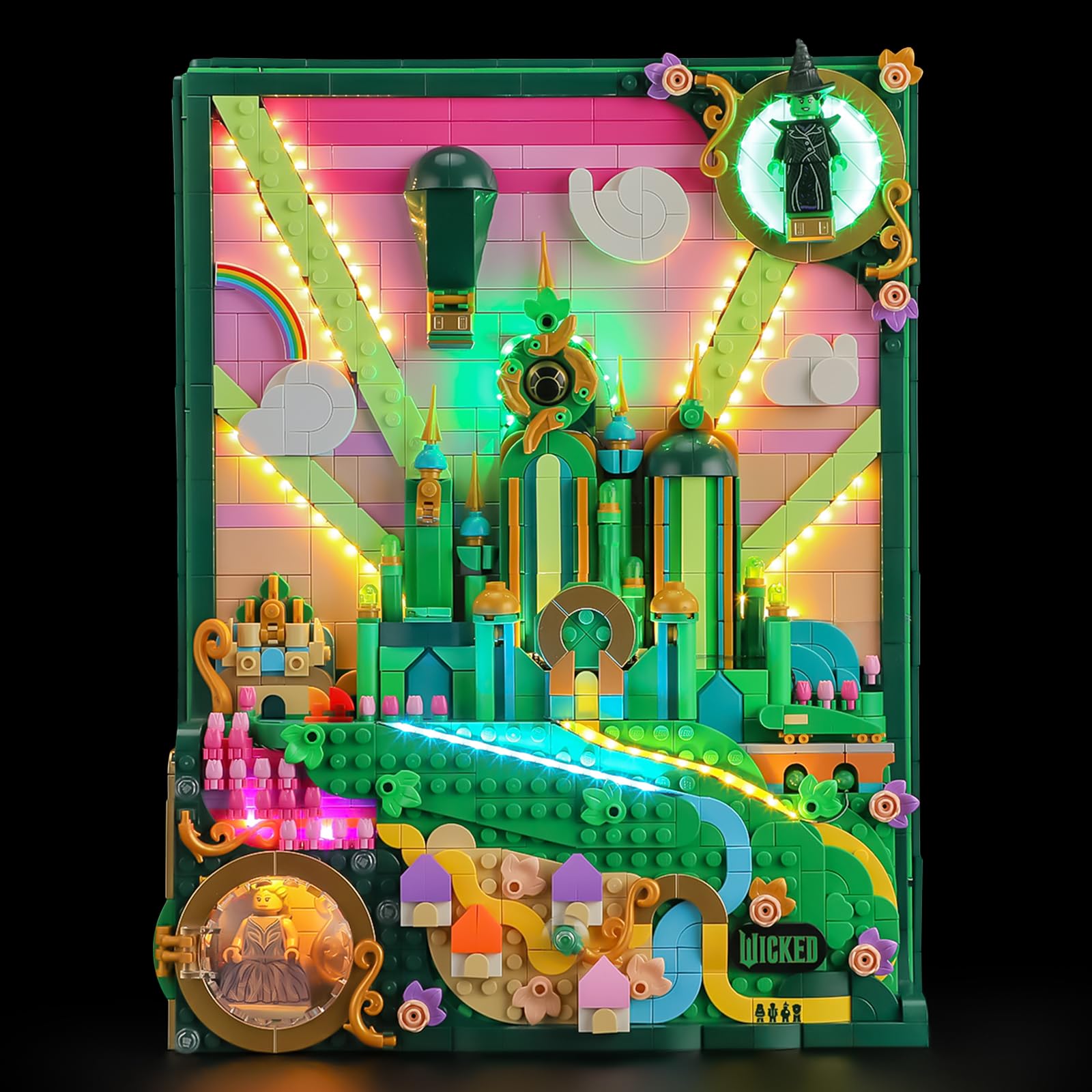 BRIKSMAX LED Beleuchtung für Lego Wicked Emerald City Wandkunst 75685,kompatibles Licht Set für Bausteine - Ohne Lego Set, Premium Deko licht für Modellbau für Home Deko, Geschenk für Erwachsene