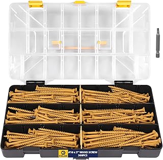 300Pcs Wood Screws 3 Inch - Deck Screws #10 x 3'' Torx Drive Exterior Screws, Tan Epoxy Coated for Superior Rust Protection, Outdoor Decking Screws T25 Star Bit for Fence＆Wood Construction