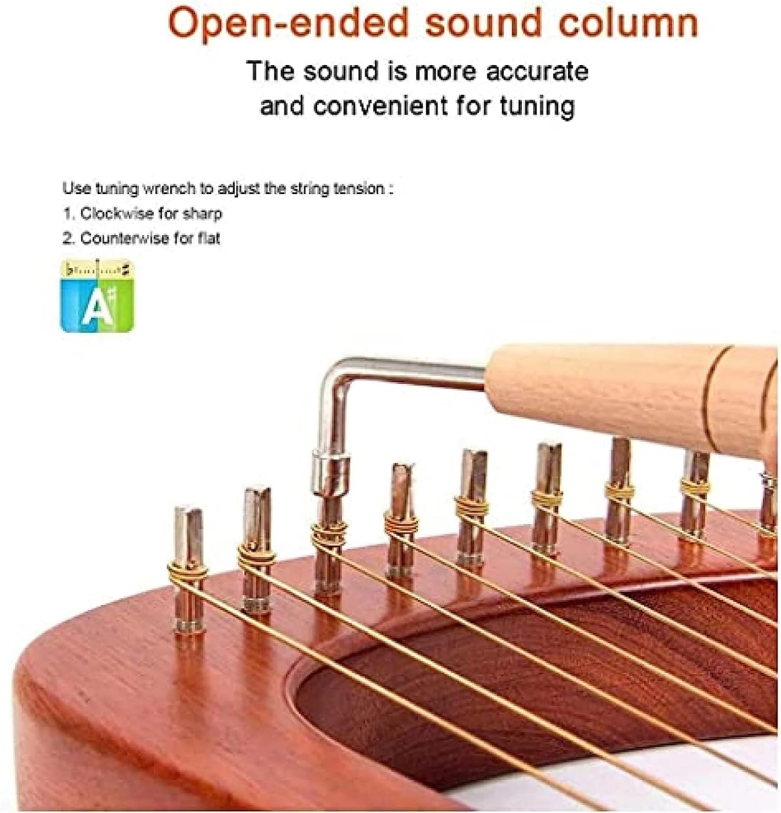 Lye Harp Tuning Wrench für Holzharfen mit 19 Saiten - Gitarren-ähnlicher Klang für Musikliebhaber, Kinder und Erwachsene