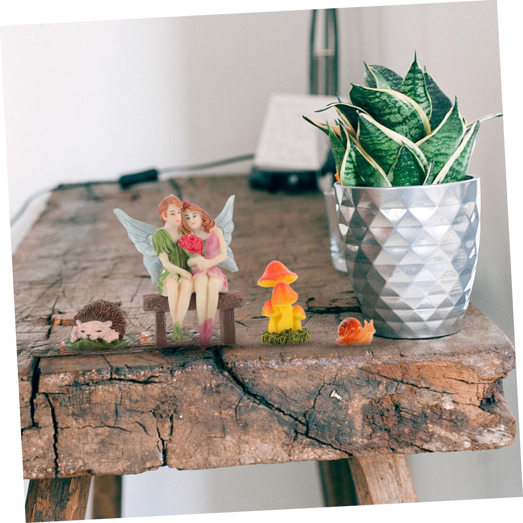 Toyvian 5 Sätze Garten Deko Teiliges mit Bezaubernden Feenfiguren und Pilzen Hochwertige Resin Deko für Innen und Außen Fantastische Geschenkidee für Geburtstage und Gartenliebhaber